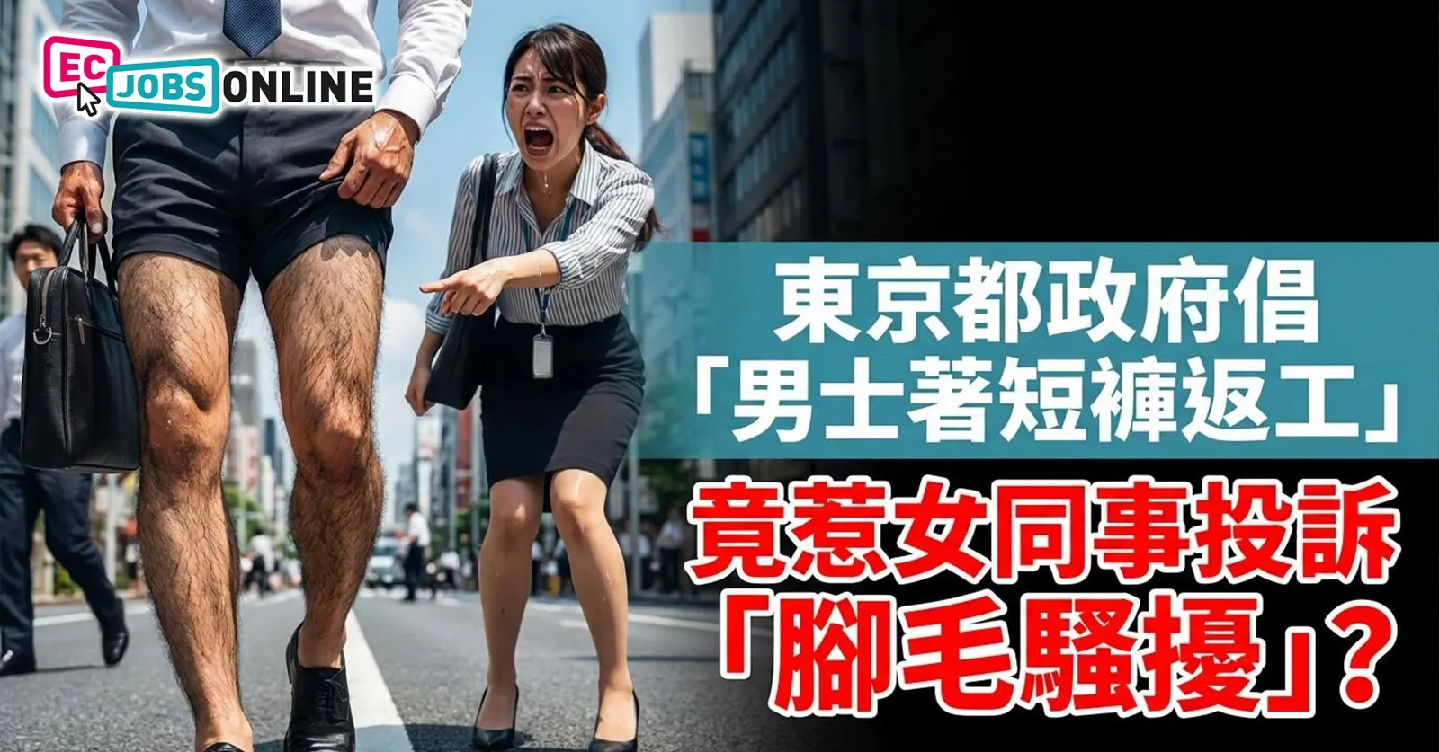 東京都政府倡「男士著短褲返工」！竟惹女同事投訴「腳毛騷擾」？